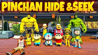 Pinchan Playing Hide And Seek With Shinchan Doraemon Hulk amp Little Singham ⛄Shinchan Cheating🤣 [upl. by Atinram741]