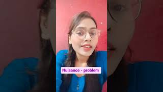 meaning of Nuisance englishgrammar spokenenglish englishspeaking vocabulary wordmeaningsikho [upl. by Nylknarf]