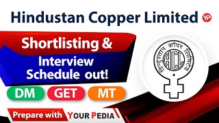 HCL Shortlisting Out  Hindustan Copper Ltd  HCL Interview Guidance with YourPedia [upl. by Steiner]