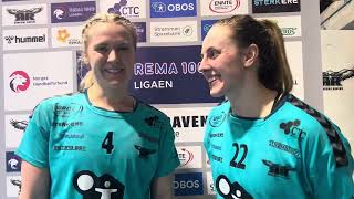 Marielle Nordvang og Linnea Säreborn etter seier mot Follo i Rema 1000ligaen [upl. by Nimad201]