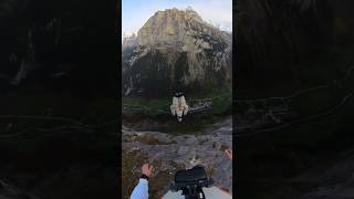 crazy base jump in Lauterbrunnen 🏔️🇨🇭 mountains adrenaline adventure nature flying basejump [upl. by Etnomed]