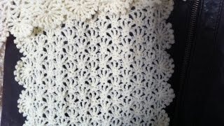 Tutoriel crochet une écharpe ou étole façon dentelle pour lété [upl. by Uwkuhceki]