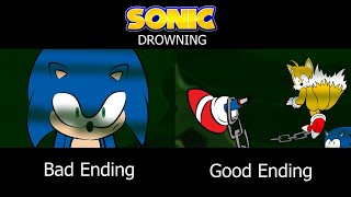 Sonic Drowning Bad Ending x Good Ending Animation Comparison [upl. by Naamann]