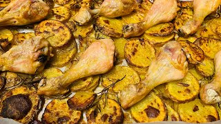 Cosce di pollo con patate al forno un secondo velocissimo ed economicopiace a grandi e piccoli￼￼ [upl. by Hepzi]