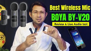 Cheap amp Best Wireless Mic for Smartphone Android amp iOS  Boya BY V20 Mic Review [upl. by Candide]