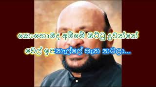 Bo Maluwe Mal Suwandata patali  Lyrics Song  Sanath Nandasiri [upl. by Laryssa]