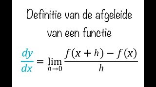 Definitie afgeleide van een functie [upl. by Ydisac]