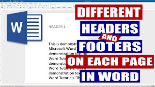 How to have different HEADERS in Word  Different headers on each page [upl. by Jasmine]