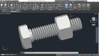 AutoCAD 3D bolt and nut drawing autoCAD training [upl. by Noillimaxam205]