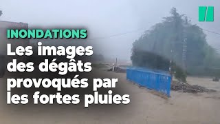 Les images des dégâts des pluies diluviennes dans lArdèche et la Drôme [upl. by Gabe]