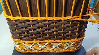 How to Weave Elegant Bag  Basket Bag  Fashion Paper Bag  Diy mrcreativeman [upl. by Millie]