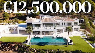 Inside €12500000 Brand New Modern MEGA MANSION Frontline Golf in Marbella  Drumelia Real Estate [upl. by Kester539]