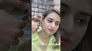 lobe ear piercing with silver stud earpiercingyoutubeshortsshorts youtubepainisbeautyvlogs [upl. by Roshan]