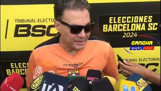 Declaraciones de Carlos Alfaro Moreno ex presidente de BarcelonaSC sobre las elecciones [upl. by Naujahs210]