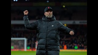 Jurgen Klopp celebrates with fist pumps after win at Arsenal [upl. by Yrrag]