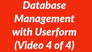 Database and customer relationship management with userform VBA final video 4 of 4 [upl. by Ynnep]