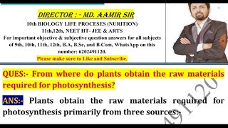 From where do plants obtain the raw materials required for photosynthesis [upl. by Ilsa916]