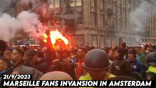 MARSEILLE FANS INVANSION IN AMSTERDAM  Ajax Amsterdam vs Olympique Marseille 2192023 [upl. by Howell]