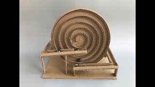 How to make spiral Marble Machine  cardboard toy [upl. by Nnaecyoj619]