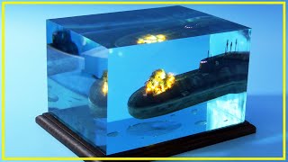 Diorama  Sinking of Kursk Epoxy Resin LED [upl. by Aili]