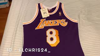 Kobe Bryant Jersey Mitchell And Ness Authentic 8 Purple Jersey Review 4K [upl. by Lauzon]