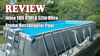 Review 2022  Intex 18ft X 9ft X 52in Ultra Frame Rectangular Pool [upl. by Darn328]