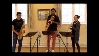 Mozart Fugue in E flat  arranged for saxophone trio [upl. by Ress47]