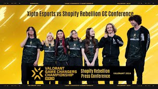 Xipto Esports vs Shopify Rebellion SR Game Changers Berlin Post Match Interview  vctgamechangers [upl. by Ahtanaram]