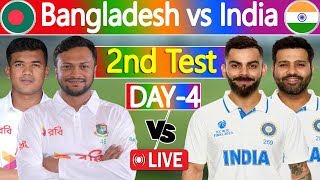 LIVE Bangladesh vs India 2nd test score  Live Cricket Match Today  Ban vs Ind live  4th Day [upl. by Nyvets572]