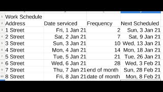 beginner making a schedule with libre office calc [upl. by Assisi]