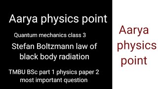 Stefan Boltzmann law of black body readiation tmbuphysicspart1 bscphysics [upl. by Arolf503]