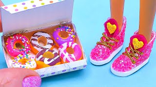 7 DIY Barbie Hacks and Crafts  Barbie Shoes Miniature Donuts and more [upl. by Bergquist691]