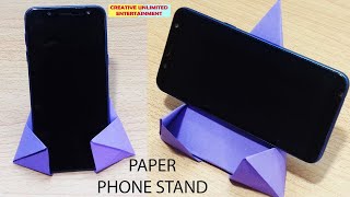 How To Make Paper Mobile Holder Without Glue  Vertical and Horizontal  DIY  Easy Paper Crafts [upl. by Eizdnil370]