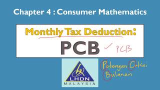 INCOME TAX PCB  MONTHLY TAX DEDUCTION [upl. by Neelia]