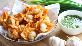 Crispy Fried Wonton Recipe  Wantan Frire 🇲🇺 [upl. by Hermosa]