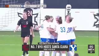 BYU Womens Soccer To Host Santa Clara In NCAA Tournament [upl. by Yelsehc]