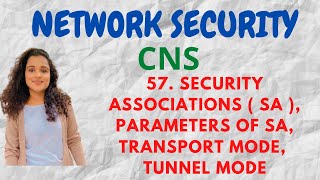 57 Security Associations  Parameters Tunnel amp Transport Modes CNS [upl. by Emelita]