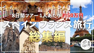 『Trip Vlog』海外初心者にオススメ！ スペイン＆フランス ツアー旅行 総集編 後悔しない8日間の旅行プラン [upl. by Brana634]