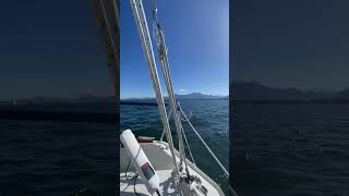 Sailing in October Snow on the mountains sailing chiemsee oktoberfest [upl. by Ramona]