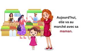 Lets speak FRENCH through short storiesMarie et sa maman au marché KidsUniverskidsstories [upl. by Amol960]