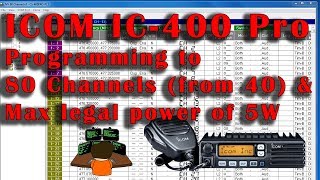 UHF CB  Icom IC400 Pro programming 80 CH amp max legal power [upl. by Rekcut90]