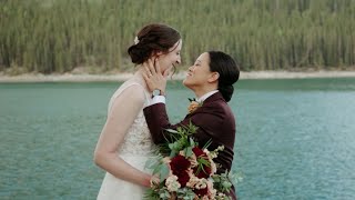 Lake Minnewanka Elopement  Janice and Isabelle [upl. by Aleira]