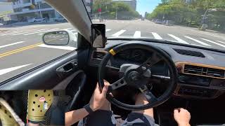 POV Manual Car Weekend Cruising with Pedal Cam ASMR  HONDA Civic [upl. by Cloris]