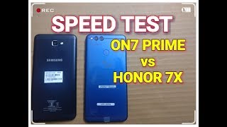 Galaxy On7 Prime vs Honor 7X  Speed Test  Fingerprint Test  Multitasking [upl. by Ennaer283]