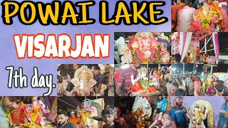 Unbelievable Ganpati Visarjan In Powai Lake in 7th day🤩  7th Day visarjan 2024 [upl. by Aja]