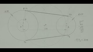 Direct common tangent DCT External tangent Engineering drawing Technical drawing [upl. by Tray]