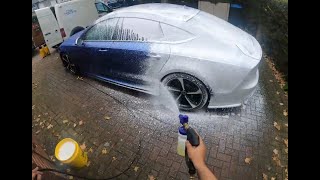 Audi RS7  Swivel Short Trigger Gun  Snowfoam  Mobile Detailing [upl. by Nangem]