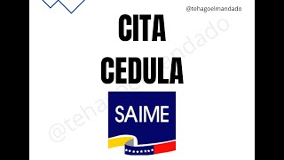 cita cedula saime  cómo pedir la cita de la cedula  cedula SAIME [upl. by Delbert]