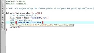 C Programming File operation String Output fopen fclose fputs [upl. by Holmen564]