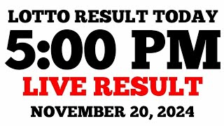 Lotto Result Today 5PM Draw November 20 2024 PCSO LIVE Result [upl. by Dallis776]